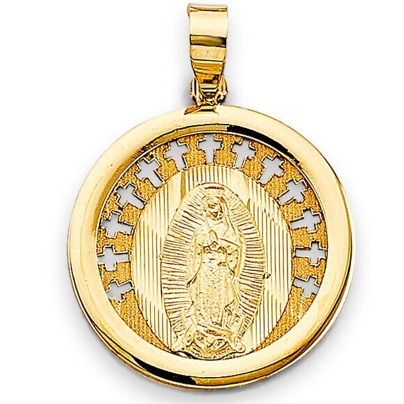 New Solid 14k Yellow Gold Religious Pendant Charm